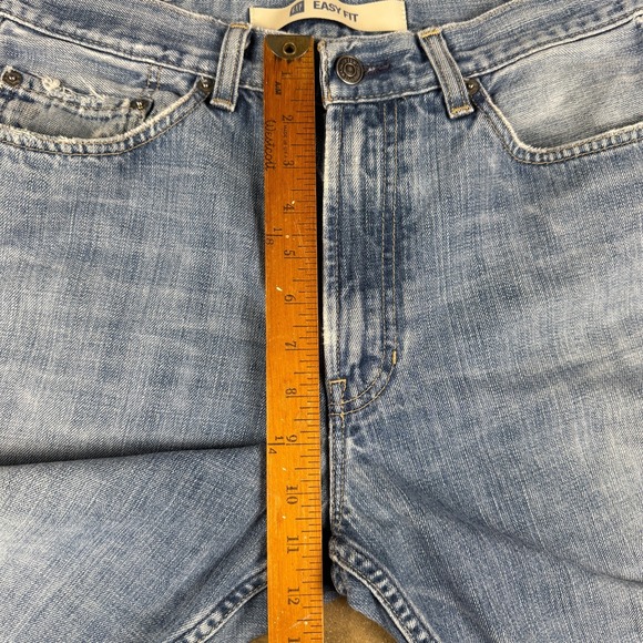 Gap Easy Fit Vintage‎ Men's Jeans 31x29.75 Light Wash Distressed Hem USA Made - Picture 10 of 12